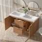 [Video]47.24 Inch Double Sink Bathroom Vanity with SMC  Top, MDF Cabinet, Soft Close Doors, Divided Drawers, Wall-Mounted Modern Storage Vanity