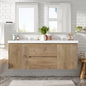[Video]59.3 Inch Double Sink Bathroom Vanity with SMC Top, MDF Cabinet, Soft Close Doors, Divided Drawers, Wall-Mounted Modern Storage Vanity for Large Bathrooms