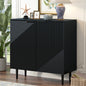 Mirod Modern Minimalist Side Cabinet with Adjustable Shelves ,Stylish Geometric Door Design,Ample Storage Space for Any Home Decor