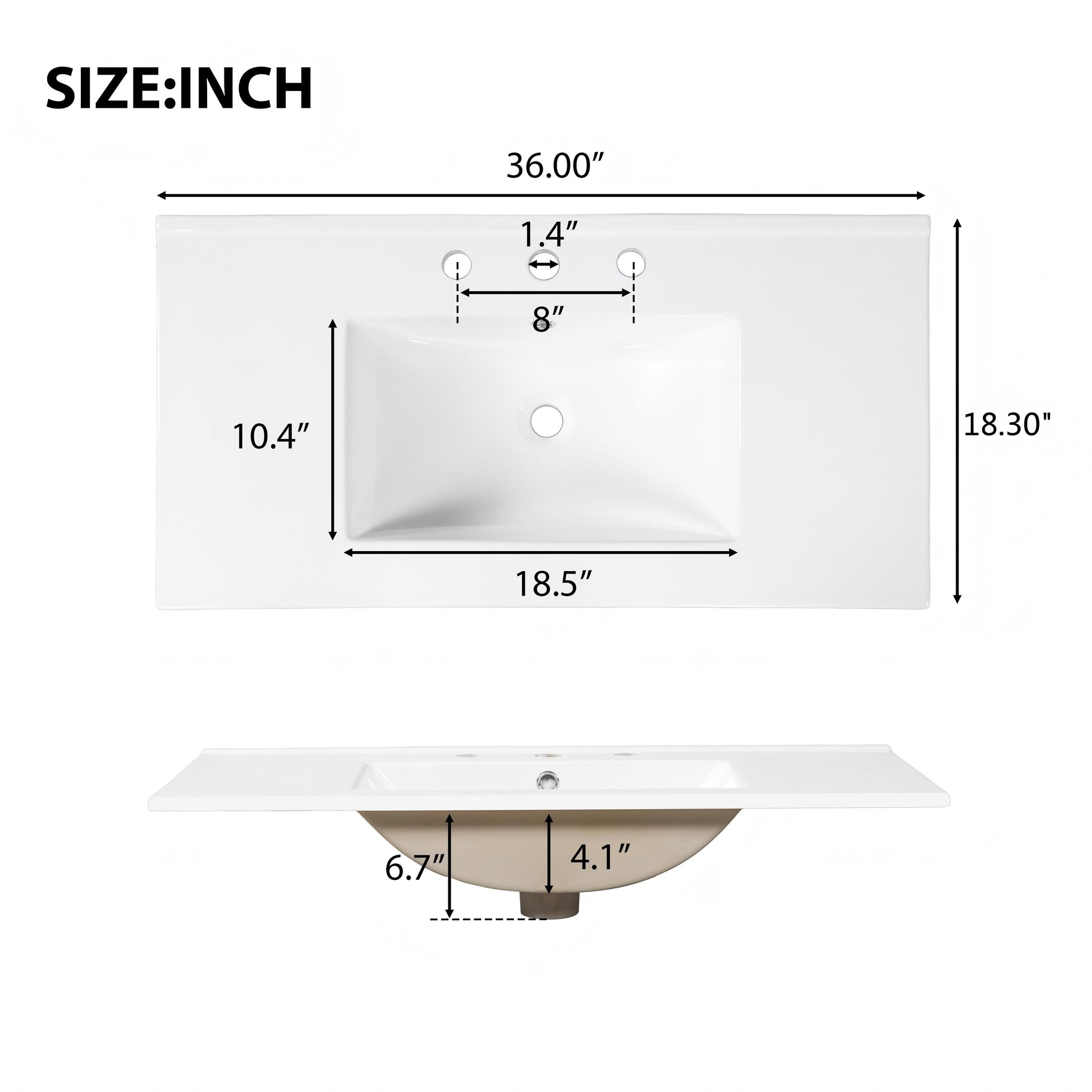 36 Inch Dark Brown Bathroom Vanity with Storage