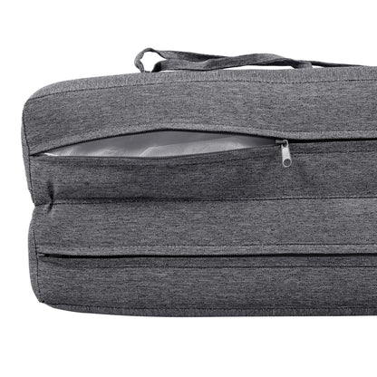 Grey Outdoor Chaise Lounge Cushion with Removable Cover