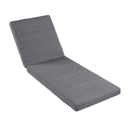 Outdoor Chaise Lounge Cushion Only -  Water-Resistant Patio Lounge Chair Cushion with Removable Cover for Outdoor Chaise Lounges,Grey