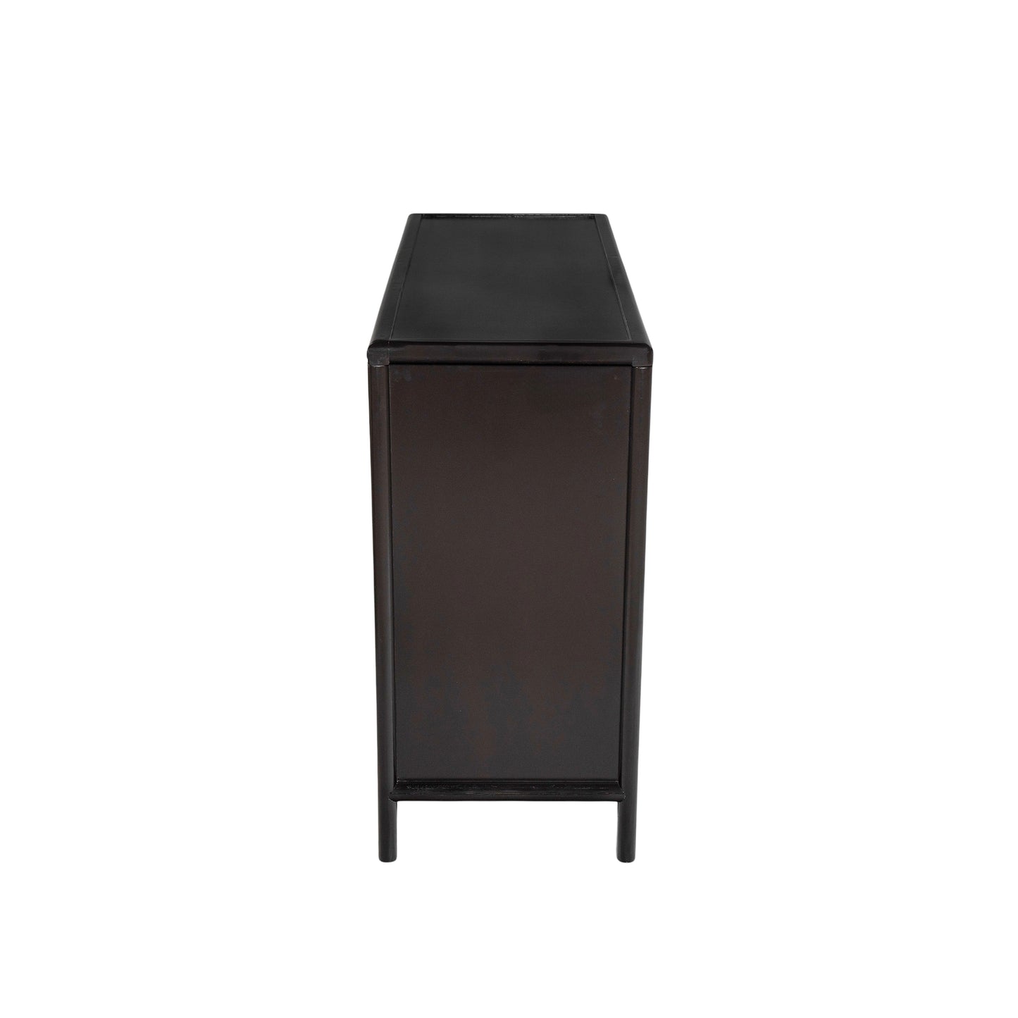 Dark Brown Acacia Storage Cabinet - 6 Drawers, Large Size