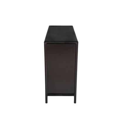 Dark Brown Acacia Storage Cabinet - 6 Drawers, Large Size
