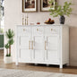 Cabinet with storage, for living and dining room entrance, large size, 3 doors and 3 drawers,white
