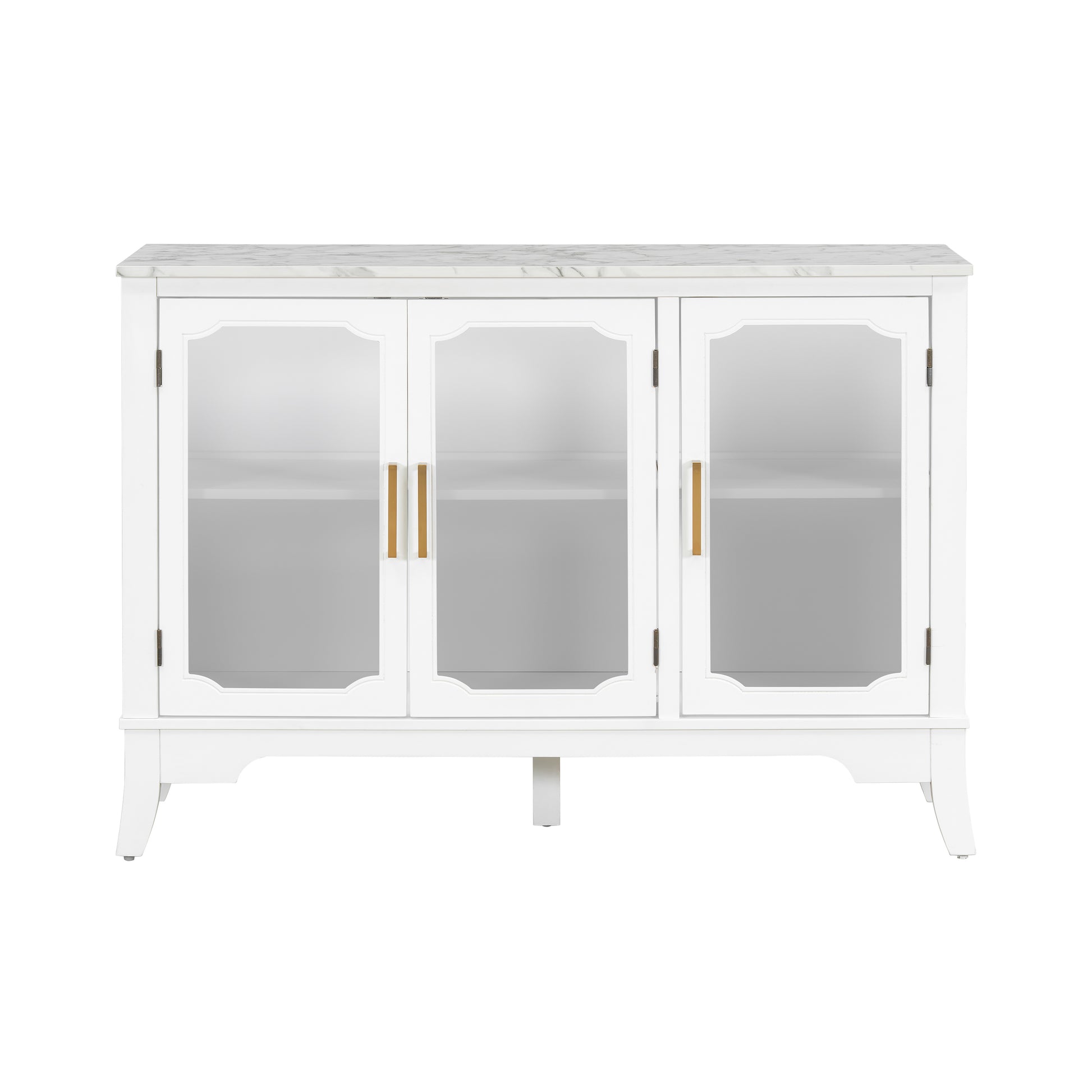 Ancient White Storage Cabinet - 3 Shelves, Large Capacity