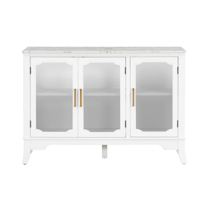 Ancient White Storage Cabinet - 3 Shelves, Large Capacity