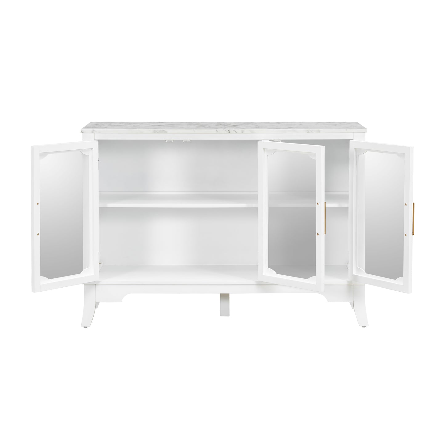 Ancient White Storage Cabinet - 3 Shelves, Large Capacity
