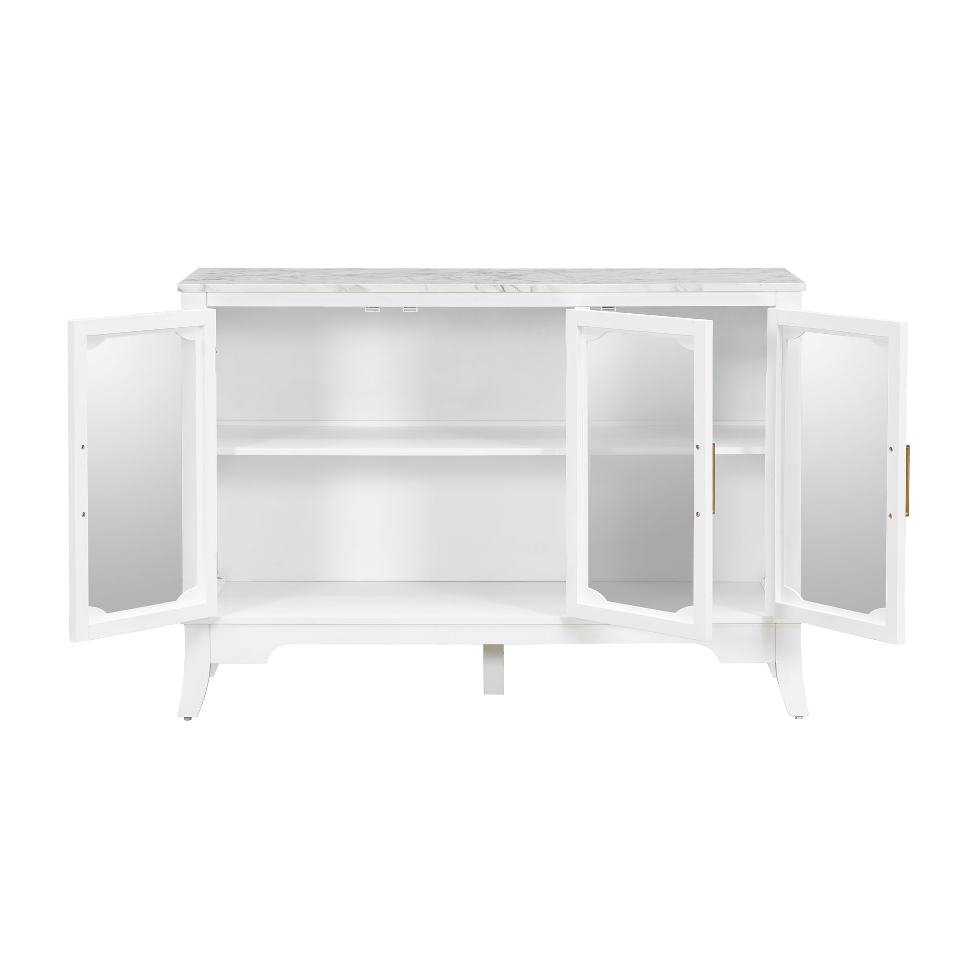 Ancient White Storage Cabinet - 3 Shelves, Large Capacity
