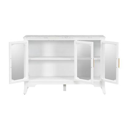 Ancient White Storage Cabinet - 3 Shelves, Large Capacity