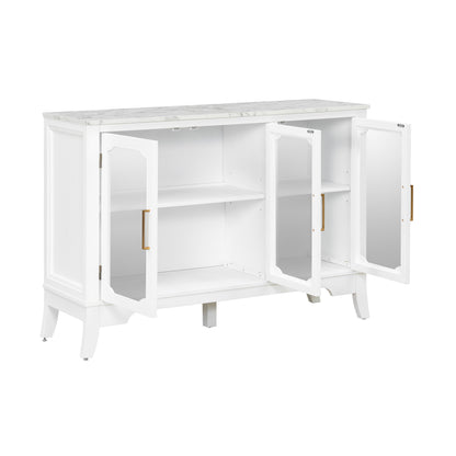 Ancient White Storage Cabinet - 3 Shelves, Large Capacity
