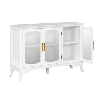 Ancient White Storage Cabinet - 3 Shelves, Large Capacity