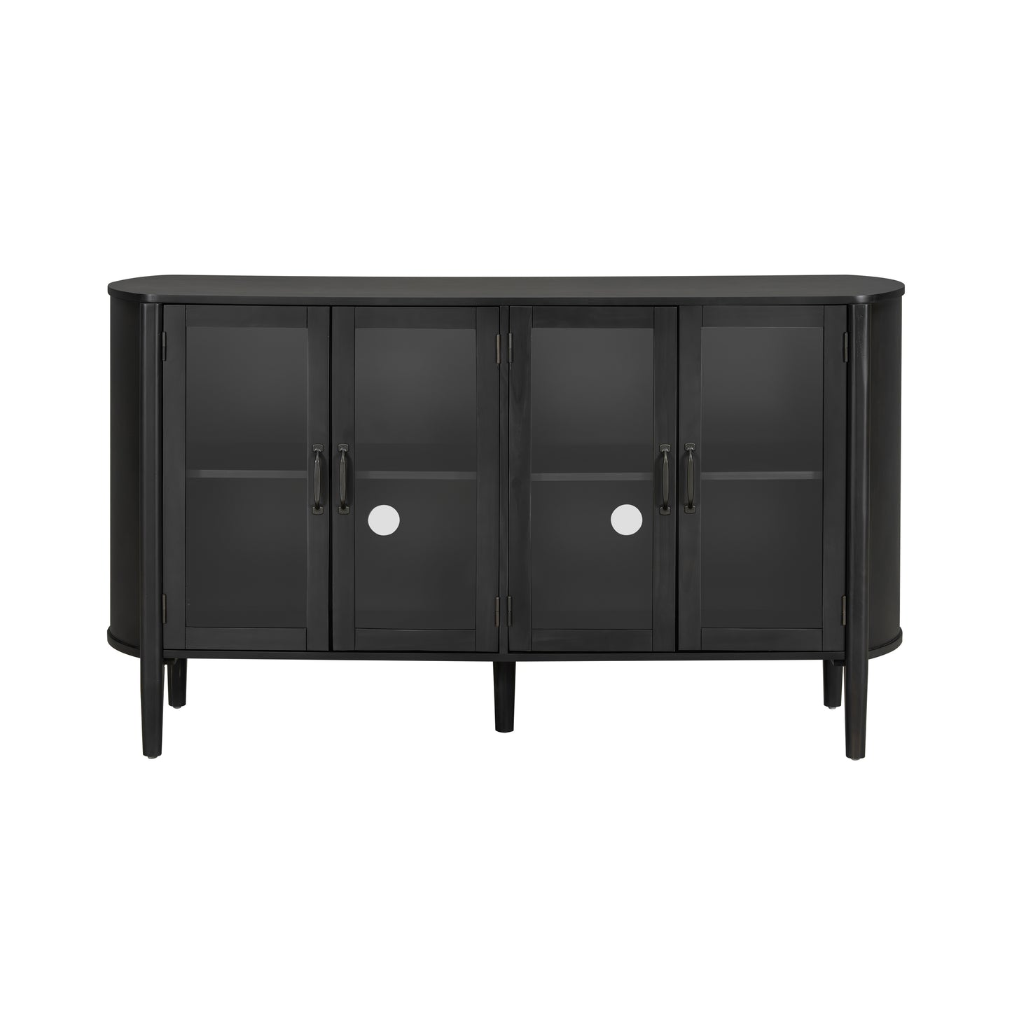 Black Pine Storage Cabinet - 58" Entryway Cabinet