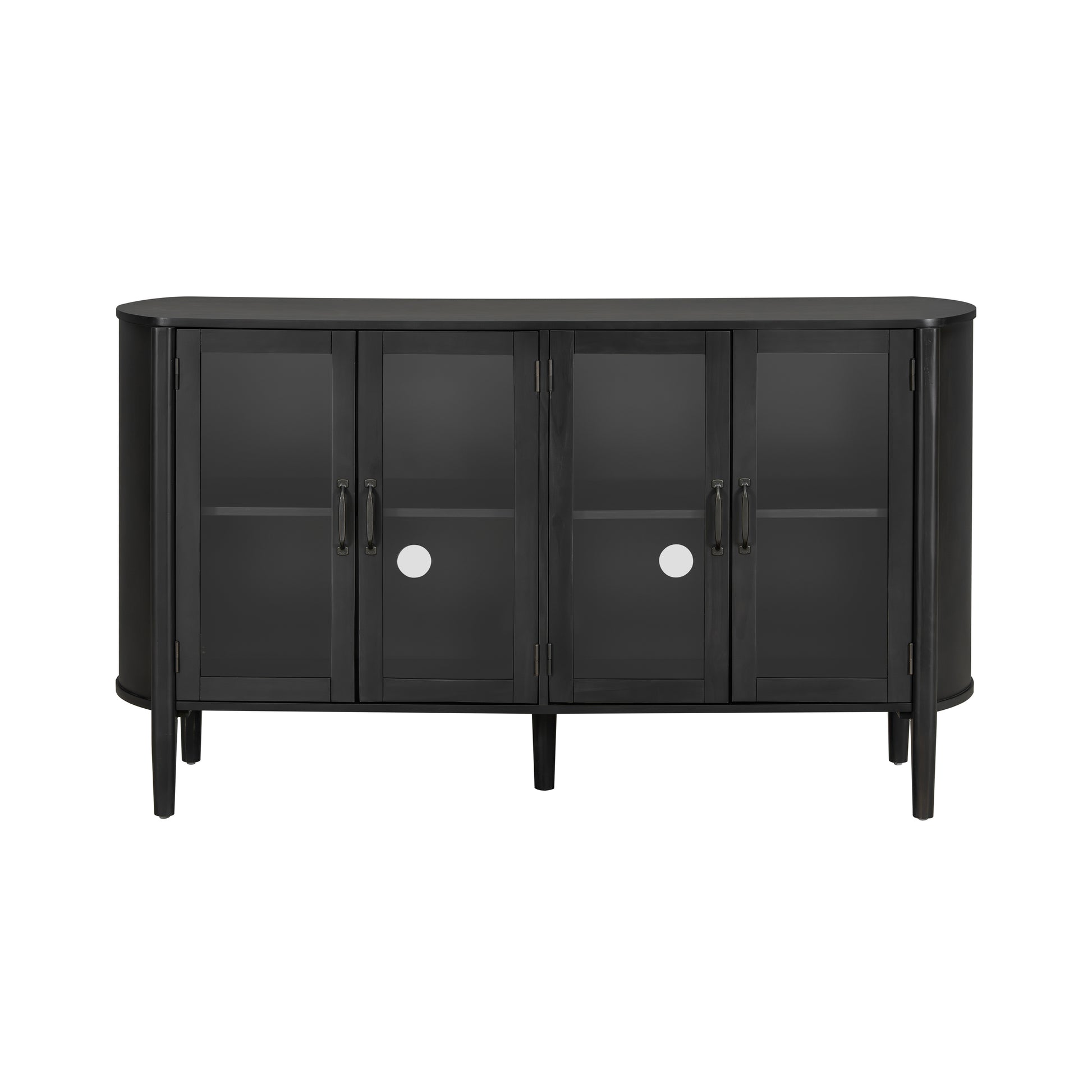 Black Pine Storage Cabinet - 58" Entryway Cabinet