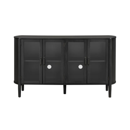 Black Pine Storage Cabinet - 58" Entryway Cabinet