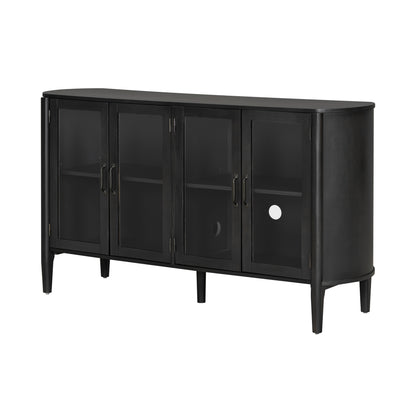 Black Pine Storage Cabinet - 58" Entryway Cabinet