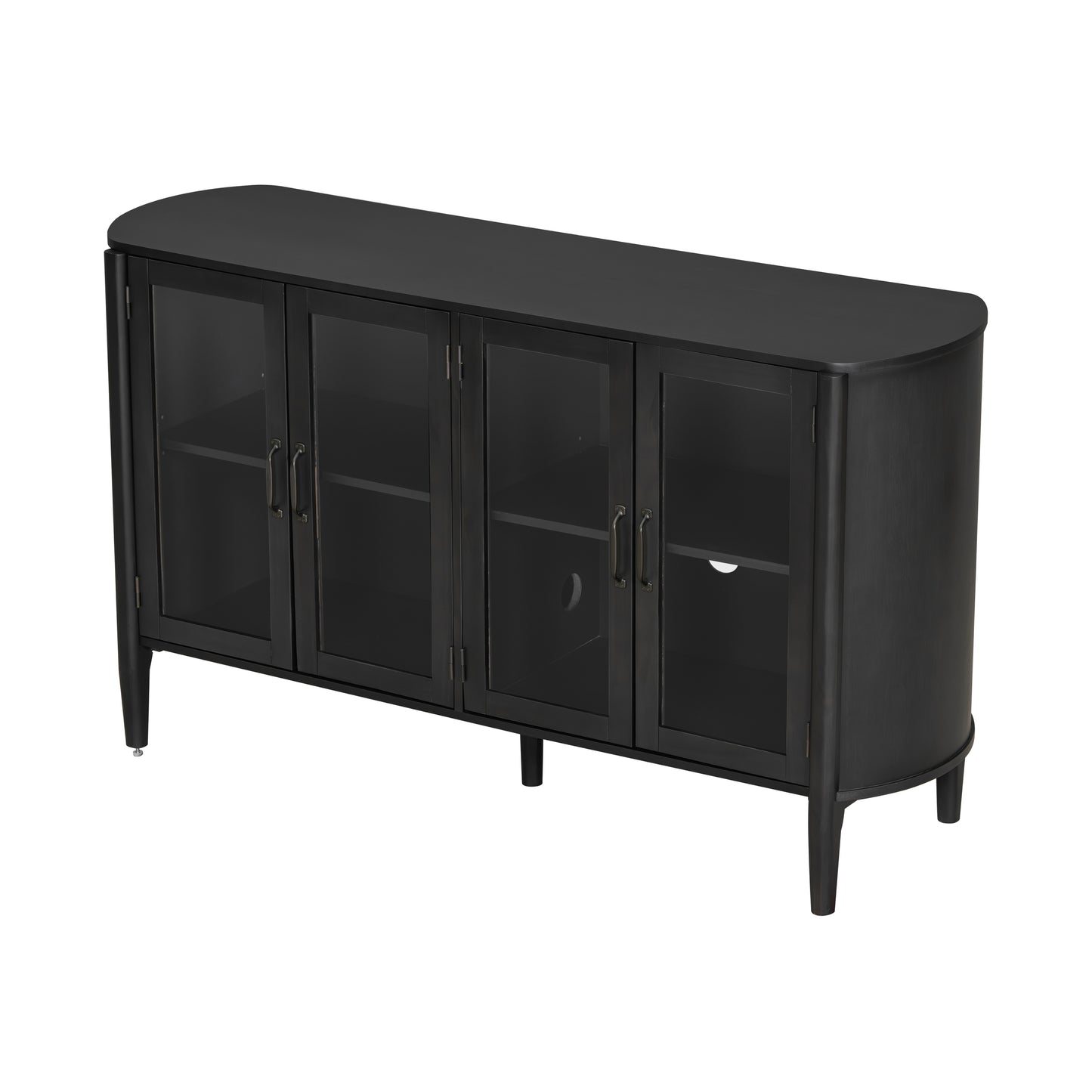 Black Pine Storage Cabinet - 58" Entryway Cabinet