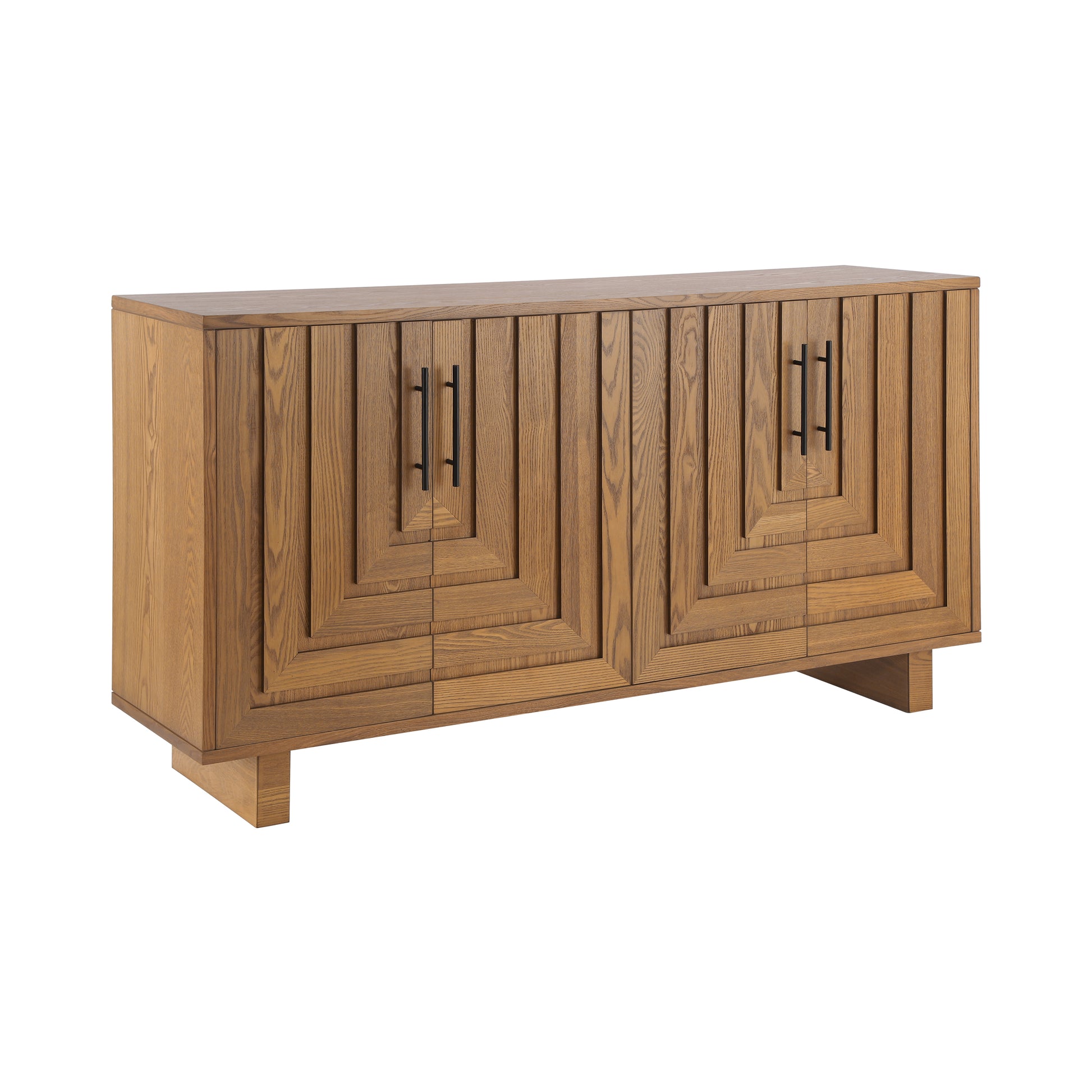 Natural MDF Sideboard Buffet - 59" Dining Storage Cabinet