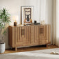 Modern sideboard, 59''×15.75''×32.5'' storage cabinet with 4 doors, MDF and ash veneer with metal handles, natural finish, suitable for dining/living room storage