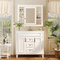 36'' Bathroom Vanity with Top Sink, Mirror Cabinet, Modern Bathroom Storage Cabinet with 2 Soft Closing Doors, Single Sink Bathroom Vanity