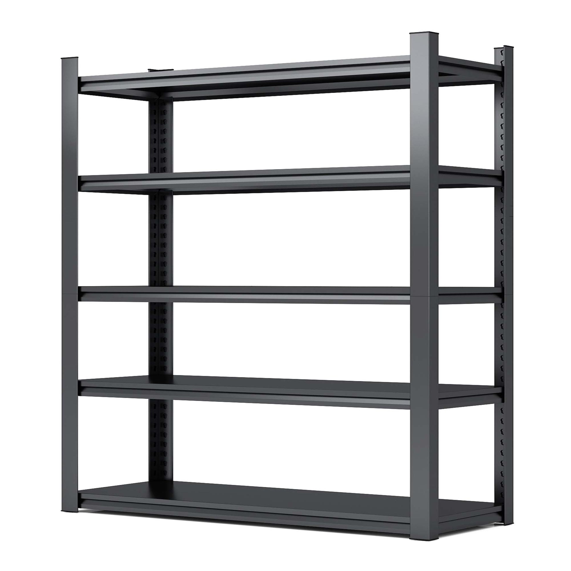 72"H  5 Tier Metal Shelves for Storage Garage Shelving 2000LBS Heavy Duty Storage Shelves Adjustable Garage Shelf Industrial Shelving Unit Storage Utility Rack,47.2"W*23.6"D*72"H,Black