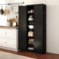 72" Black Metal Kitchen Pantry Cabinet with Doors, Heavy-Duty Freestanding Storage Organizer with 5 Adjustable Shelves, Tool-Free Assembly for Pantry, Kitchen, Bathroom