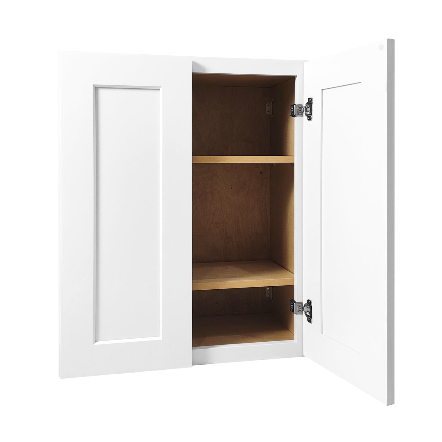 36 Inch White Shaker Wall Cabinet - Adjustable Shelves