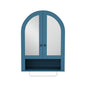 Wall Mounted Arched Cabinet with Mirrored Doors and Adjustable Shelves for Laundry Room, Bathroom, Kitchen