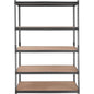 Storage Shelving Unit, 5-Tier Adjustable, 2000 lbs Capacity, Heavy Duty Garage Shelves Metal Organizer Utility Rack, Black, 18" D x 48" W x 72" H for Kitchen Pantry Basement Bathroom Laundry