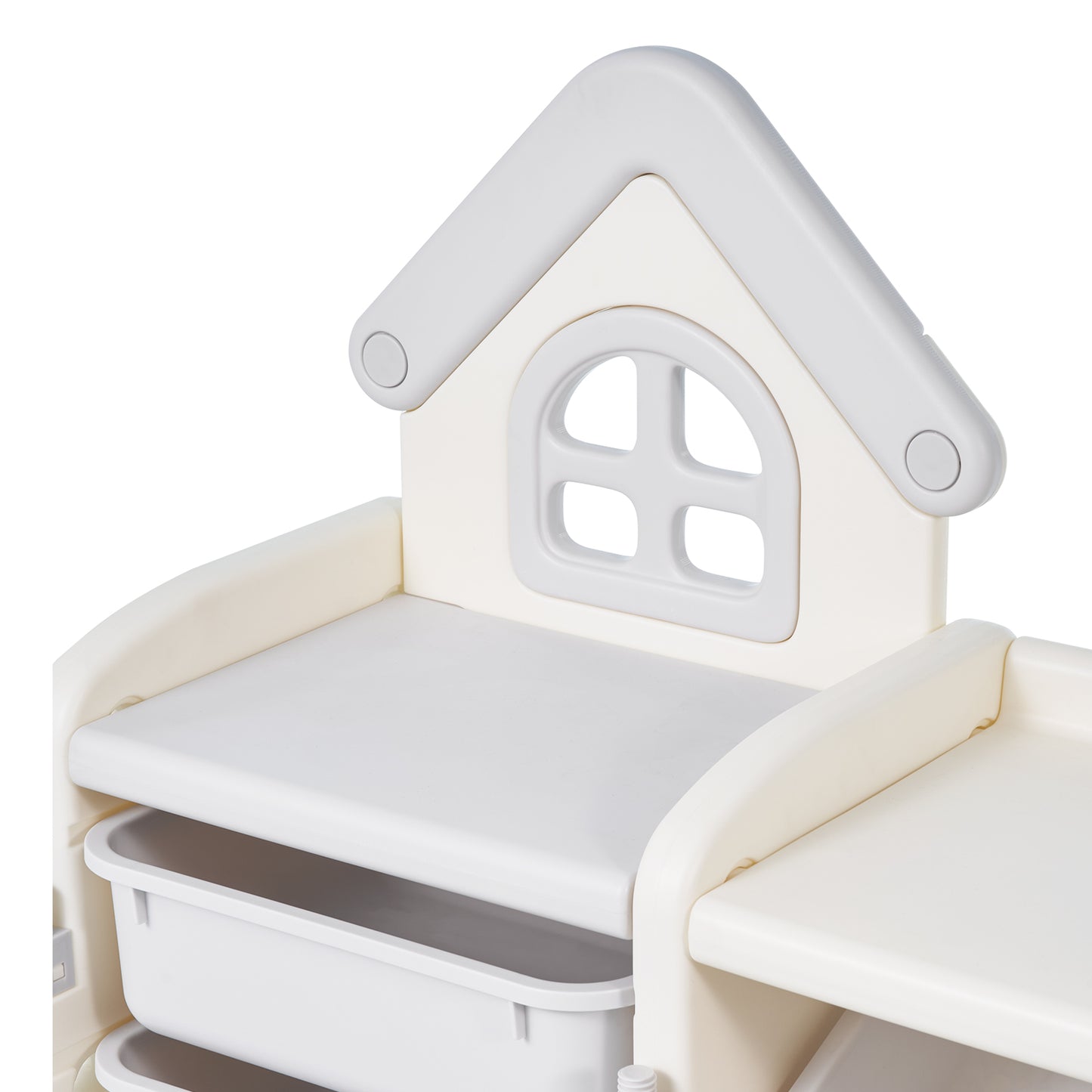 Gray Beige Kids Toy Storage Shelf - 4 Tier Organizer