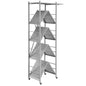 5-Tier Folding Shelf with Wheels - Gray Steel Storage Unit for Living Room
