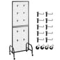 Grid Wall Panel 1.9 x 5.4 ft Wire Display Rack with Wheels and 10 Hooks