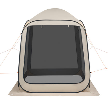 Screen House Tent, 6 x 6 ft, 4-6 Person Pop Up Screen Tent, Portable Screened in Canopy with Carry Bag, Netting Sides, Ground Stakes, for Garden, Patio, Backyard, and Outdoor Activities, Beige