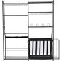 Golf Storage Garage Organizer, 2 Golf Bag Storage Stand Holder and Other Sports Equipment Storage Rack, Outdoor Steel Ball Cart, Sports Gear and Toys Storage Shelves with Baskets & Hooks, Black
