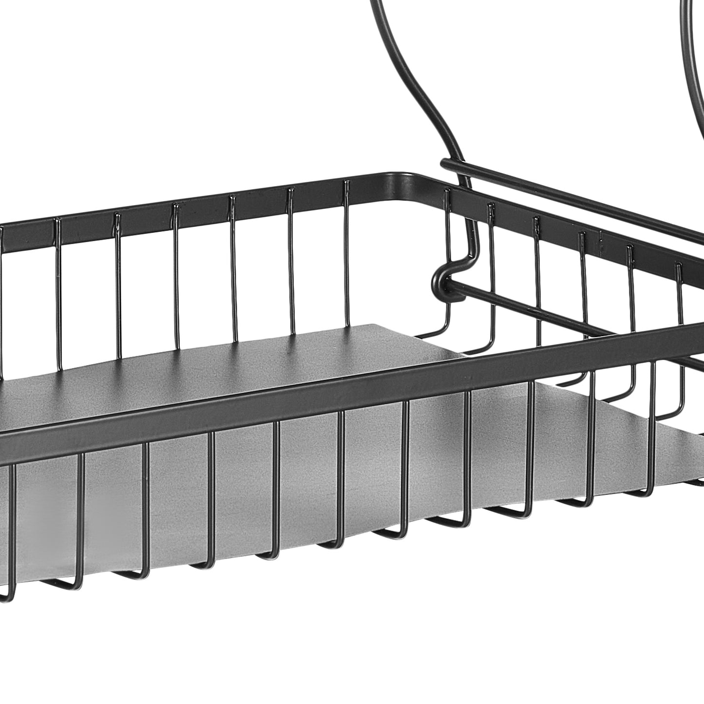 2 Tier Iron Fruit Basket - Black Storage Stand for Living Room
