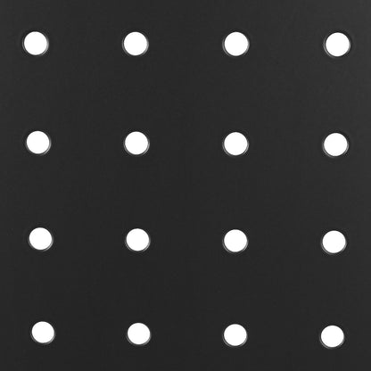 Pegboard Display Stand - 15 Hooks Black Steel Storage Shelf