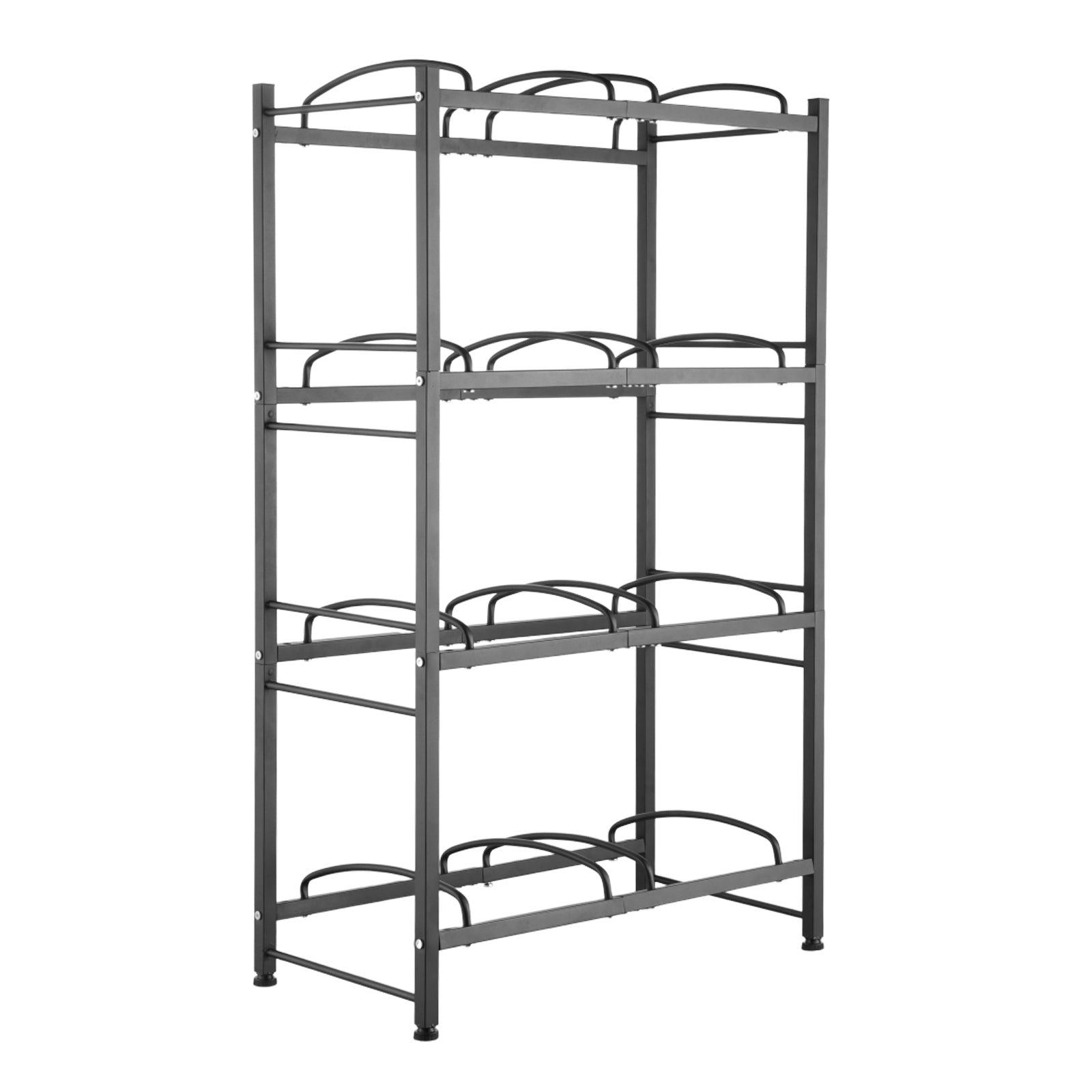 4 Tier Iron Water Jug Holder - Black Display Shelf