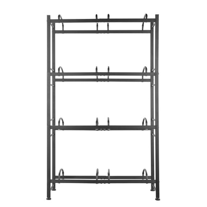 4 Tier Iron Water Jug Holder - Black Display Shelf