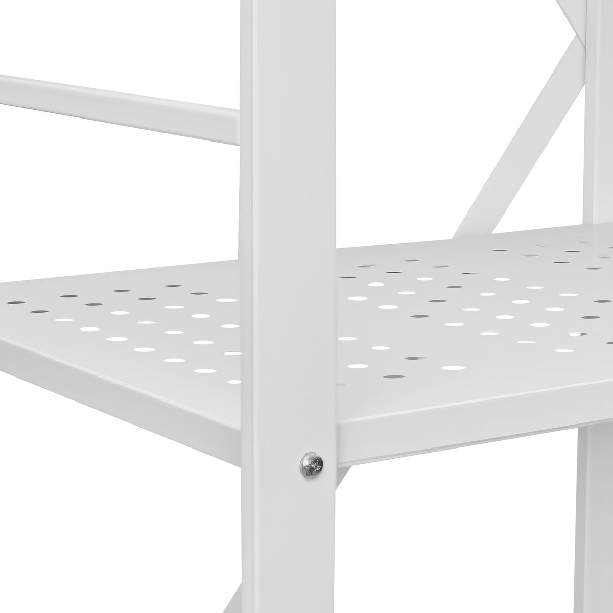 5-Tier Folding Storage Shelf with Wheels - White for Living Room