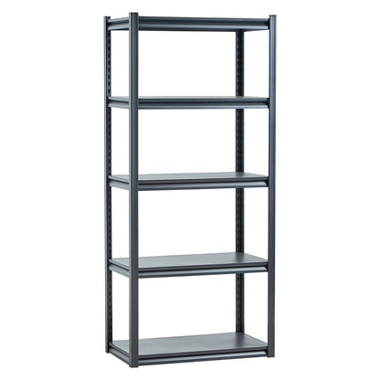 Black Carbon Steel 5-Tier Garage Shelving Unit for Living Room