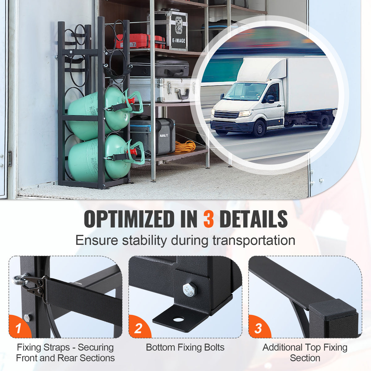 Refrigerant Tank Rack - Black Carbon Steel, 30lb Capacity