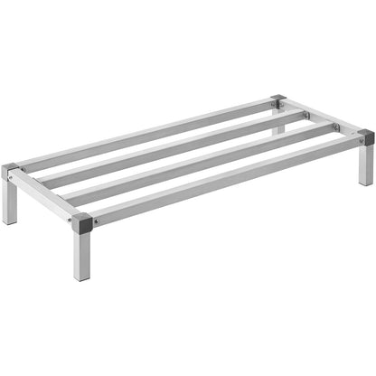 Aluminum Dunnage Rack, 48 x 20 Commercial Food Floor Rack, 8 Off the Floor, 1000 lbs Capacity All-Welded Aluminum Storage Rack, for Storage in Restaurants, Kitchens, Garages and Vehicles