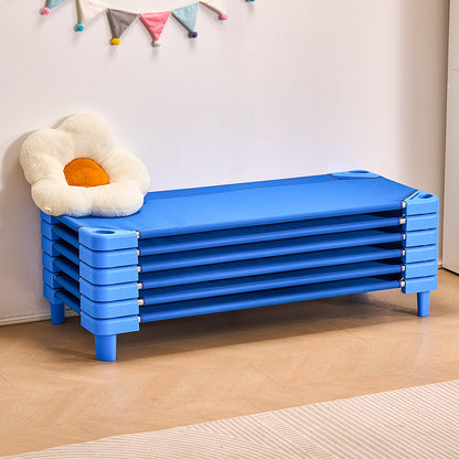 Stackable Kiddie Cot - 6 Pack, Portable Toddler Nap Cots, Blue