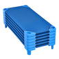 Stackable Kiddie Cot, Pack of 6, Portable Toddler Nap Cots, Standard Size 52" L x 23" W Daycare Cots for Kids, Preschool Classroom Daycare Beds for Sleeping, Resting, Naptime, Blue
