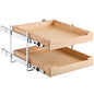 2 Tier Pull Out Cabinet Organizer Soft Close Slide Out Wood Drawer 20"W x 21"D