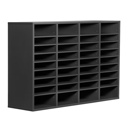 Literature Organizer, 36 Compartments Office Mailbox with Adjustable Shelves, Wooden Mailbox Sorter Medium Density Fiberboard Office Home Classroom Storage for Files, Documents, Papers, Grey