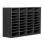 Literature Organizer, 36 Compartments Office Mailbox with Adjustable Shelves, Wooden Mailbox Sorter Medium Density Fiberboard Office Home Classroom Storage for Files, Documents, Papers, Grey