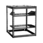 12U Open Frame Network Rack, 23 in Depth, Wall Mounted or Floor Standing Server Rack, Heavy Duty 4 Post, with Vented Shelves & Mounting Hardware, Holds All Your Networking IT Equipment AV Gear