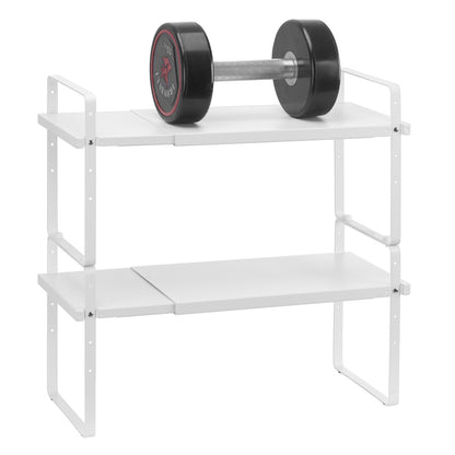 2 Tier Cabinet Organizer Shelf Counter Shelves Steel Kitchen Storage Spice Rack