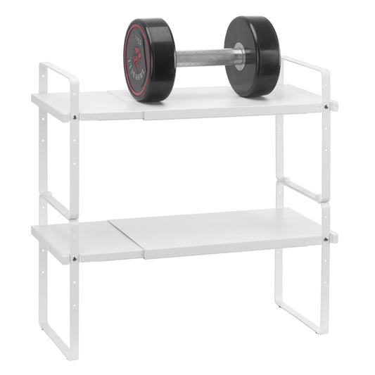 2 Tier Cabinet Organizer Shelf Counter Shelves Steel Kitchen Storage Spice Rack